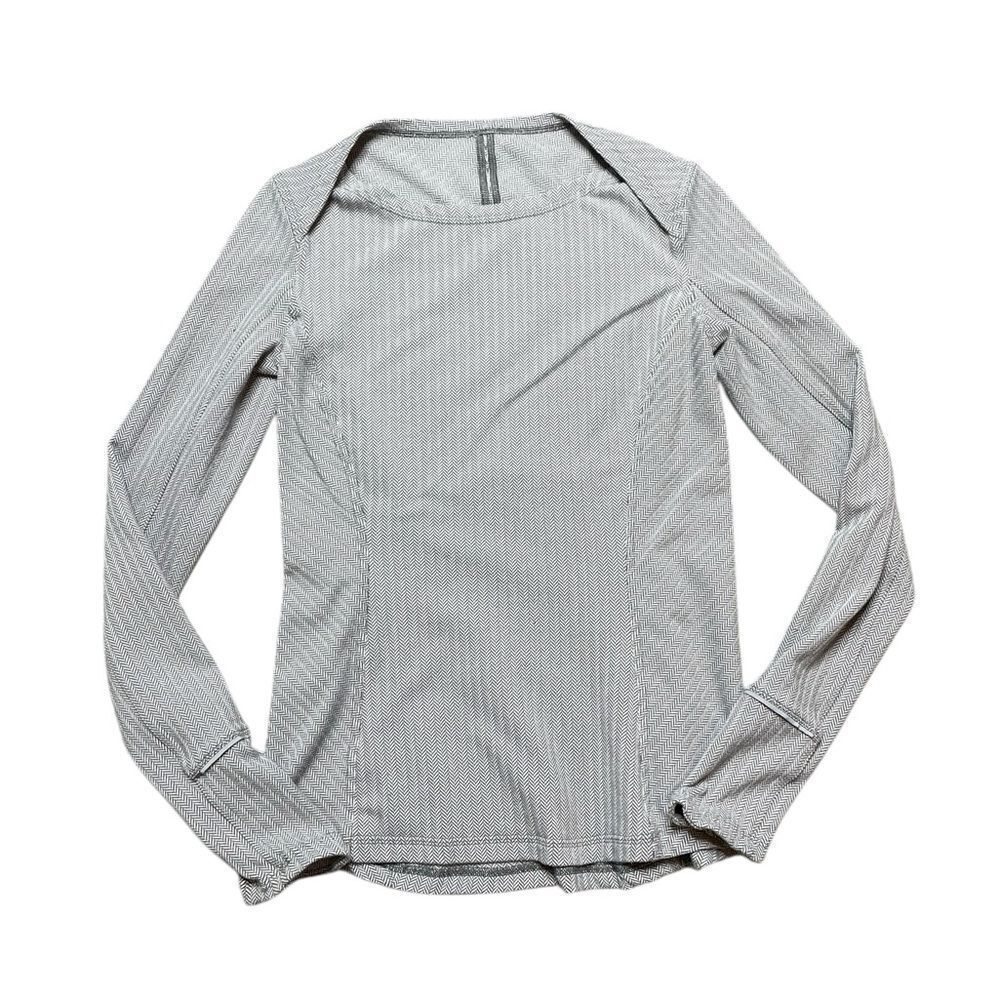 LULULEMON Kanto Catch Me Long Sleeve Top herringbone Size 8 - Picture 3 of 13